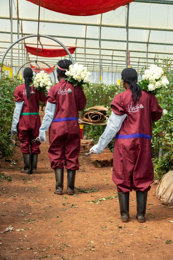 women in flowers at Kikwetu
